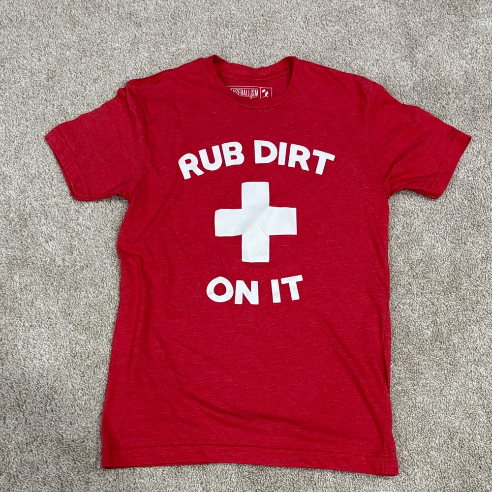Red Graphic Tee - Rub Dirt On It